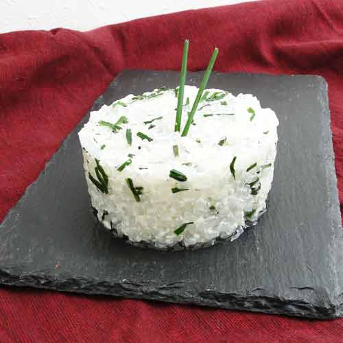 Risotto de konjac chèvre ciboulette